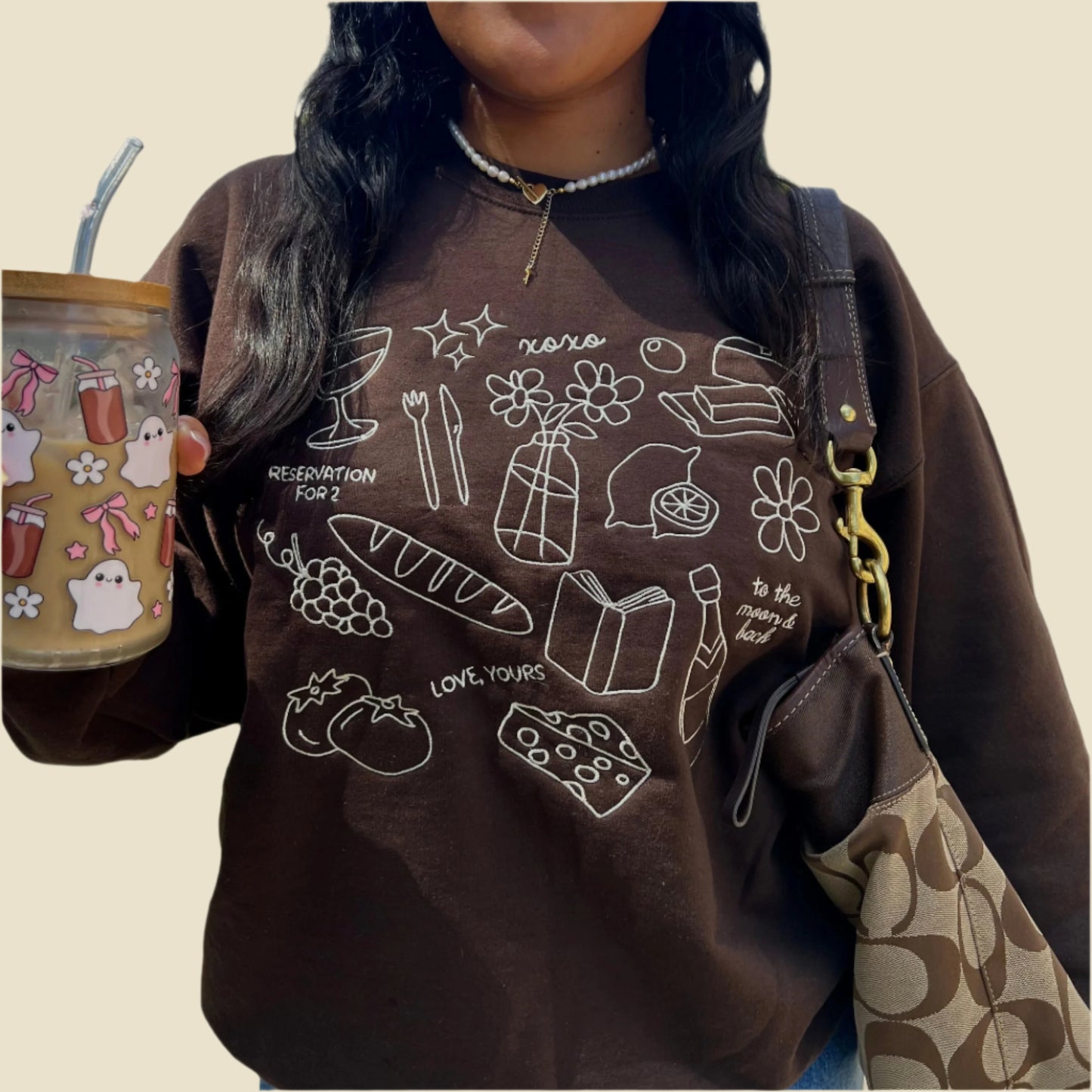 Date Night Embroidered Sweatshirt