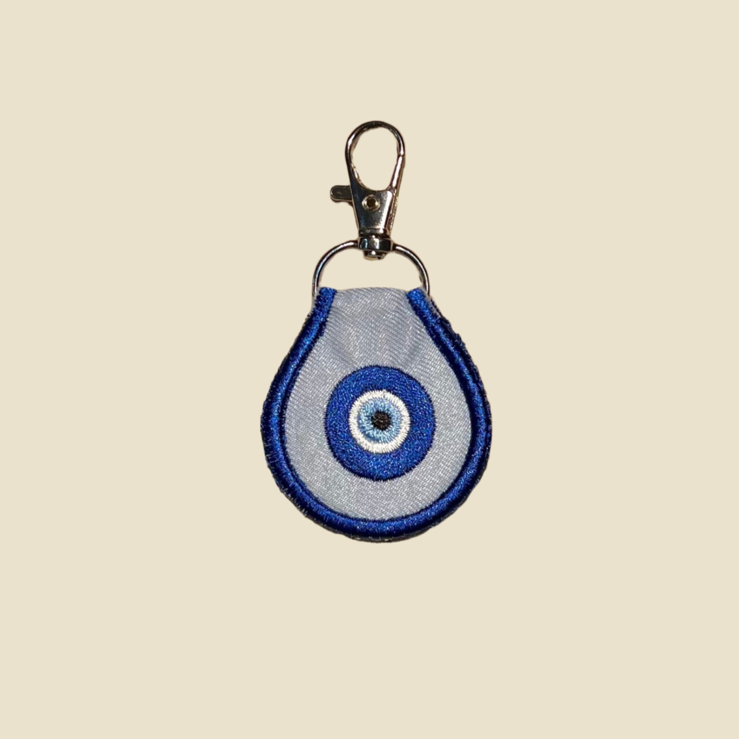 Retro Round Embroidered Keytag