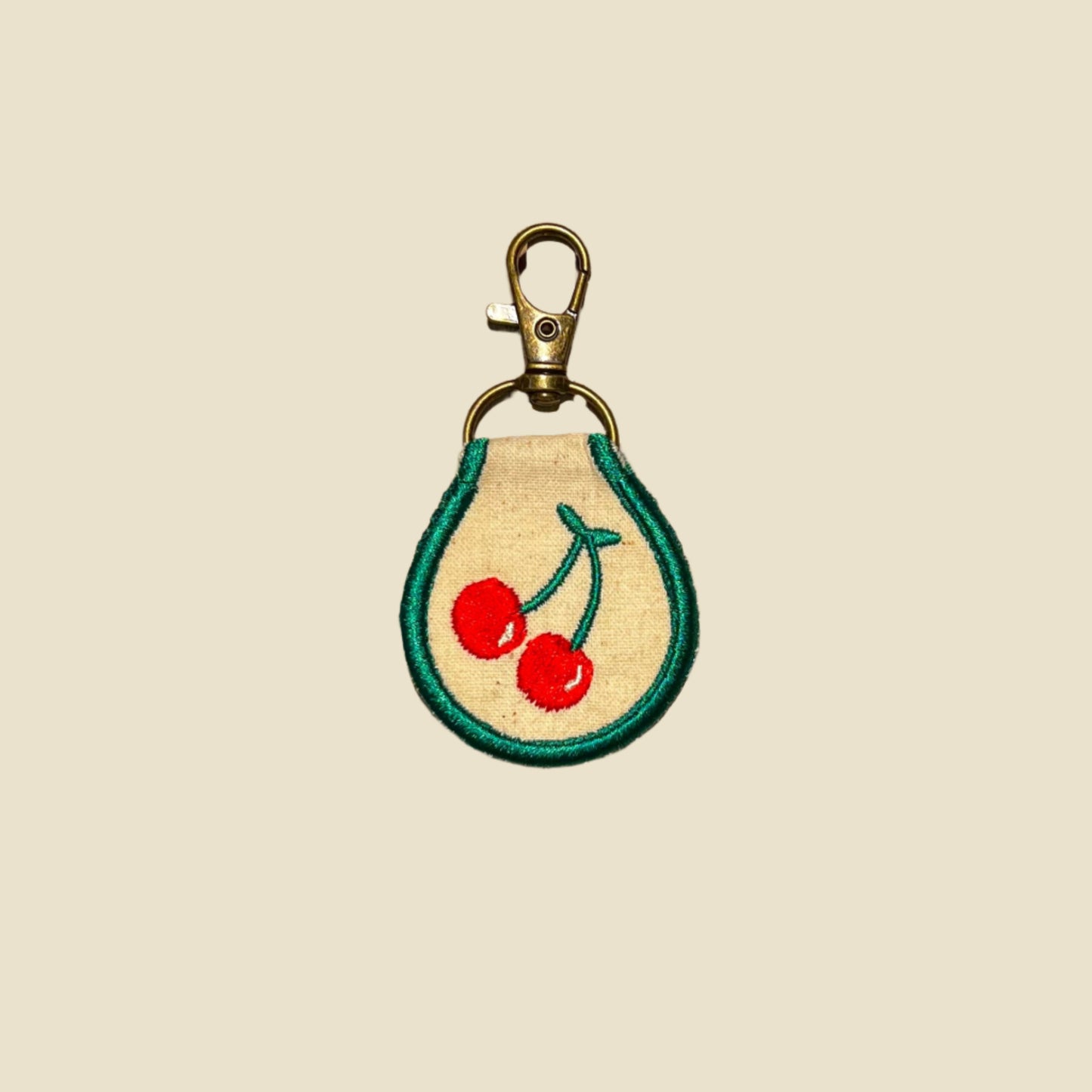 Retro Round Embroidered Keytag