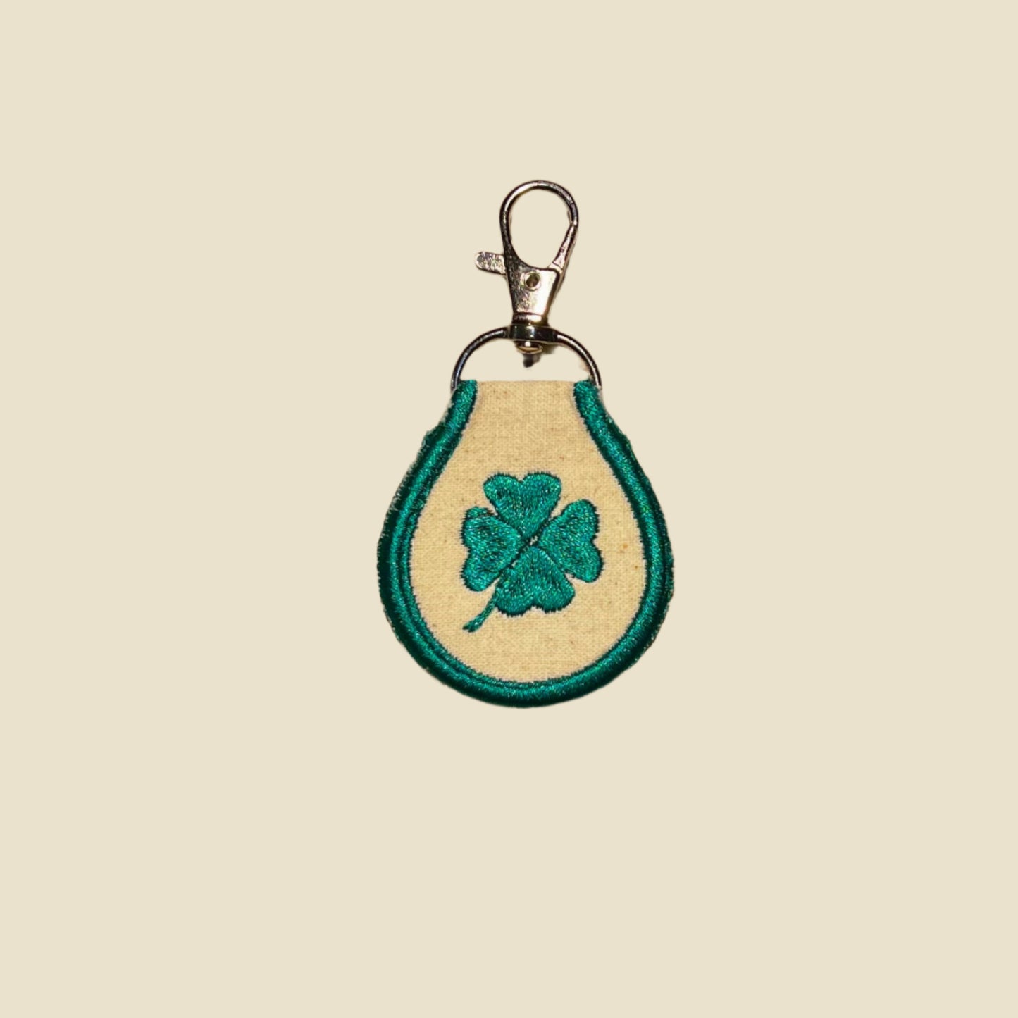 Retro Round Embroidered Keytag