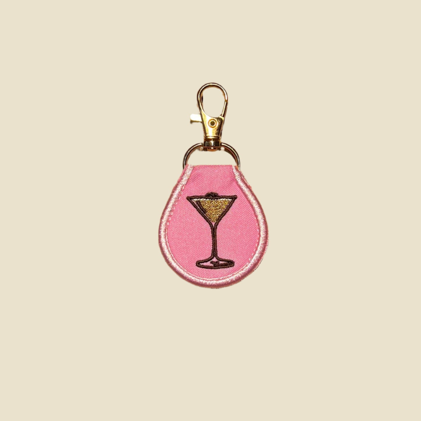 Retro Round Embroidered Keytag