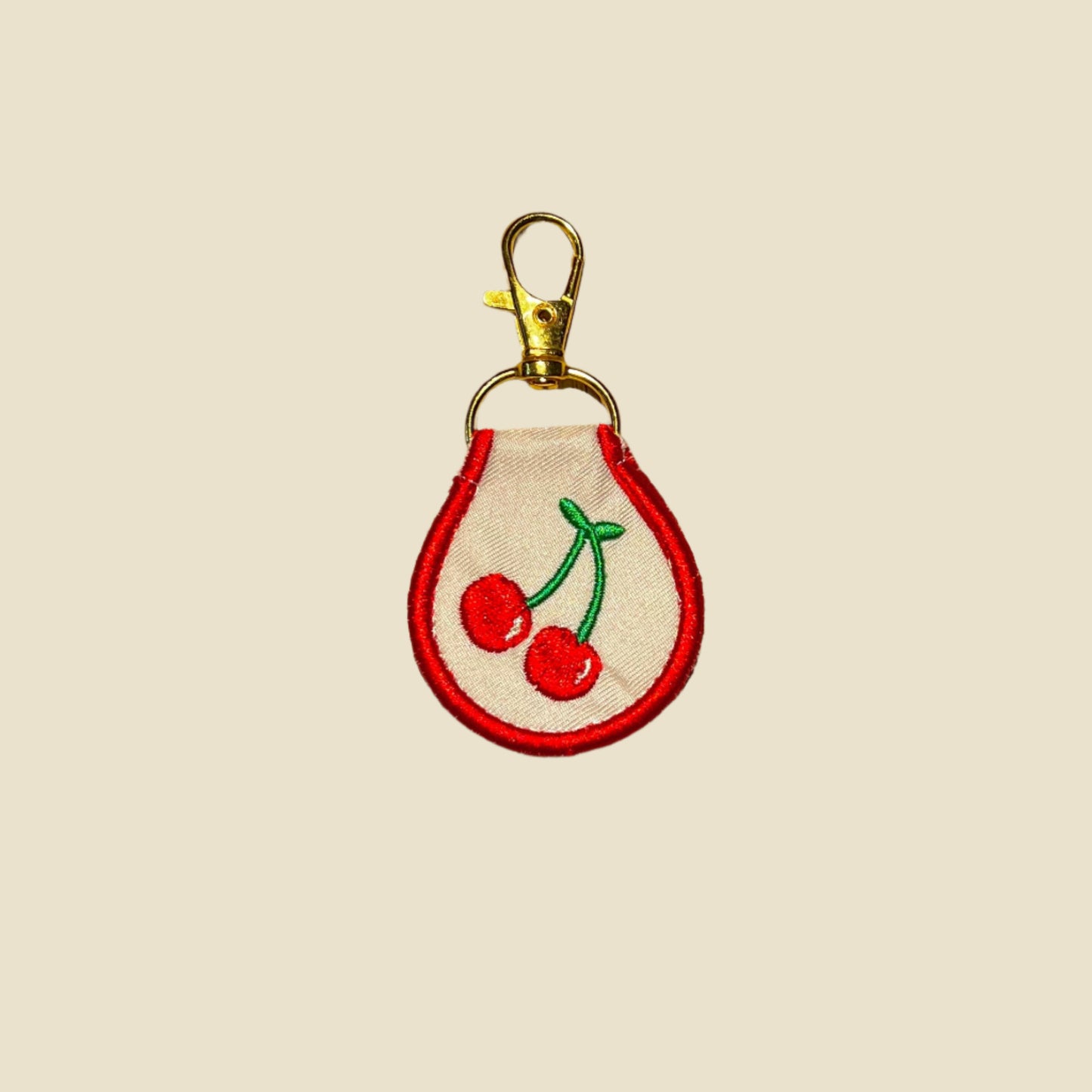 Retro Round Embroidered Keytag