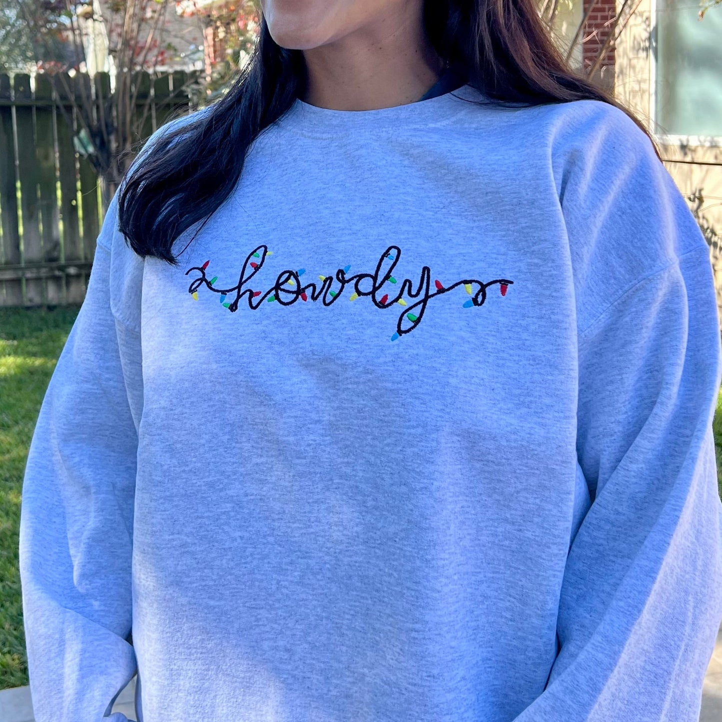 Howdy Christmas Lights Sweatshirt