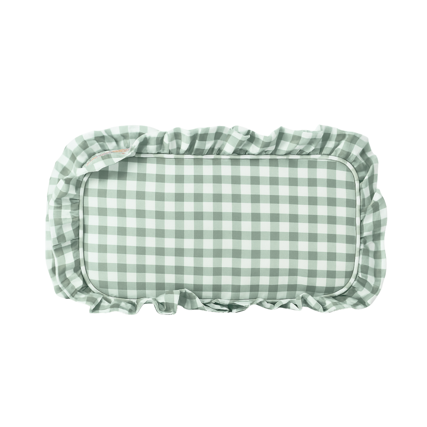 Gingham Ruffle Zipper Pouch Customizable