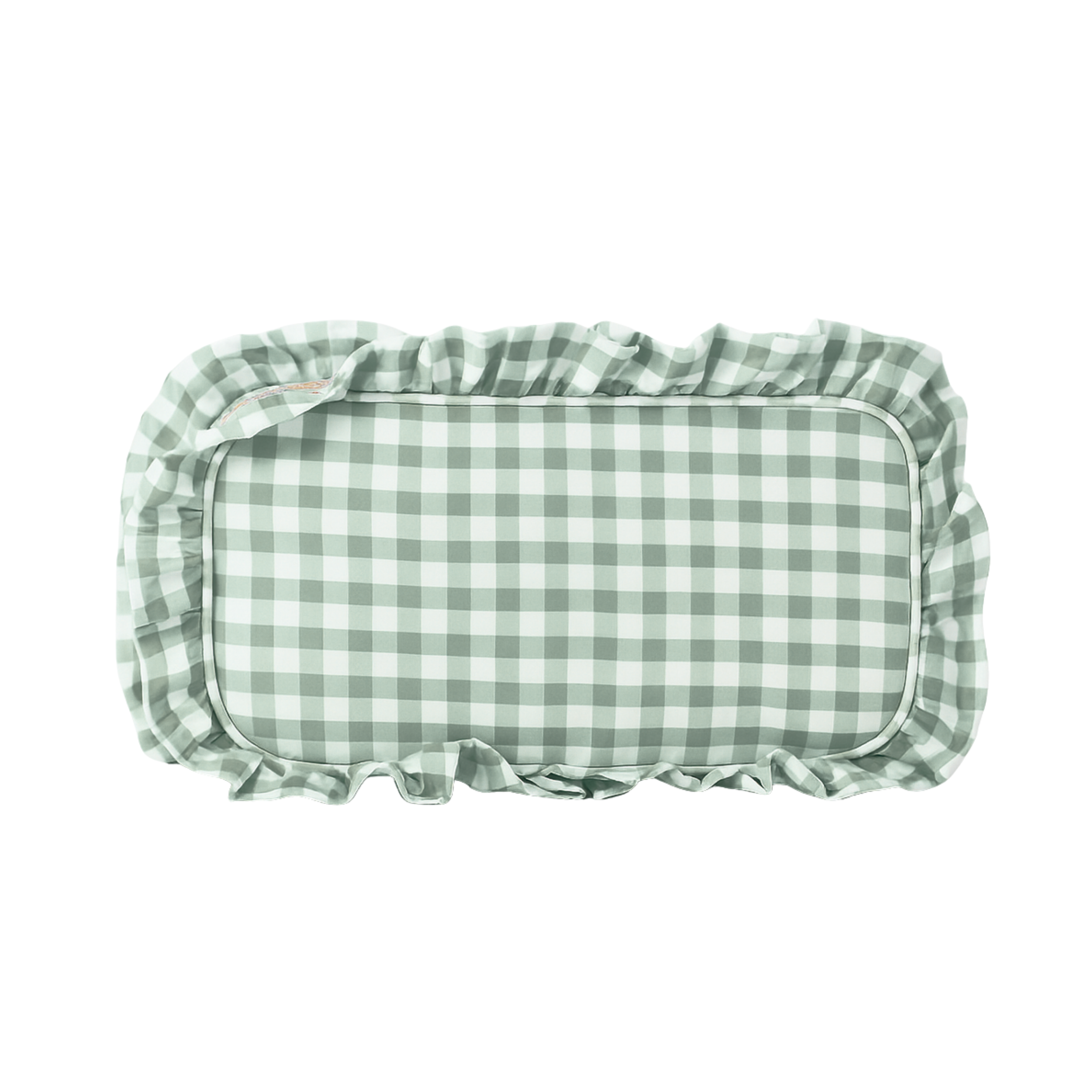 Ruffle Gingham Pouch