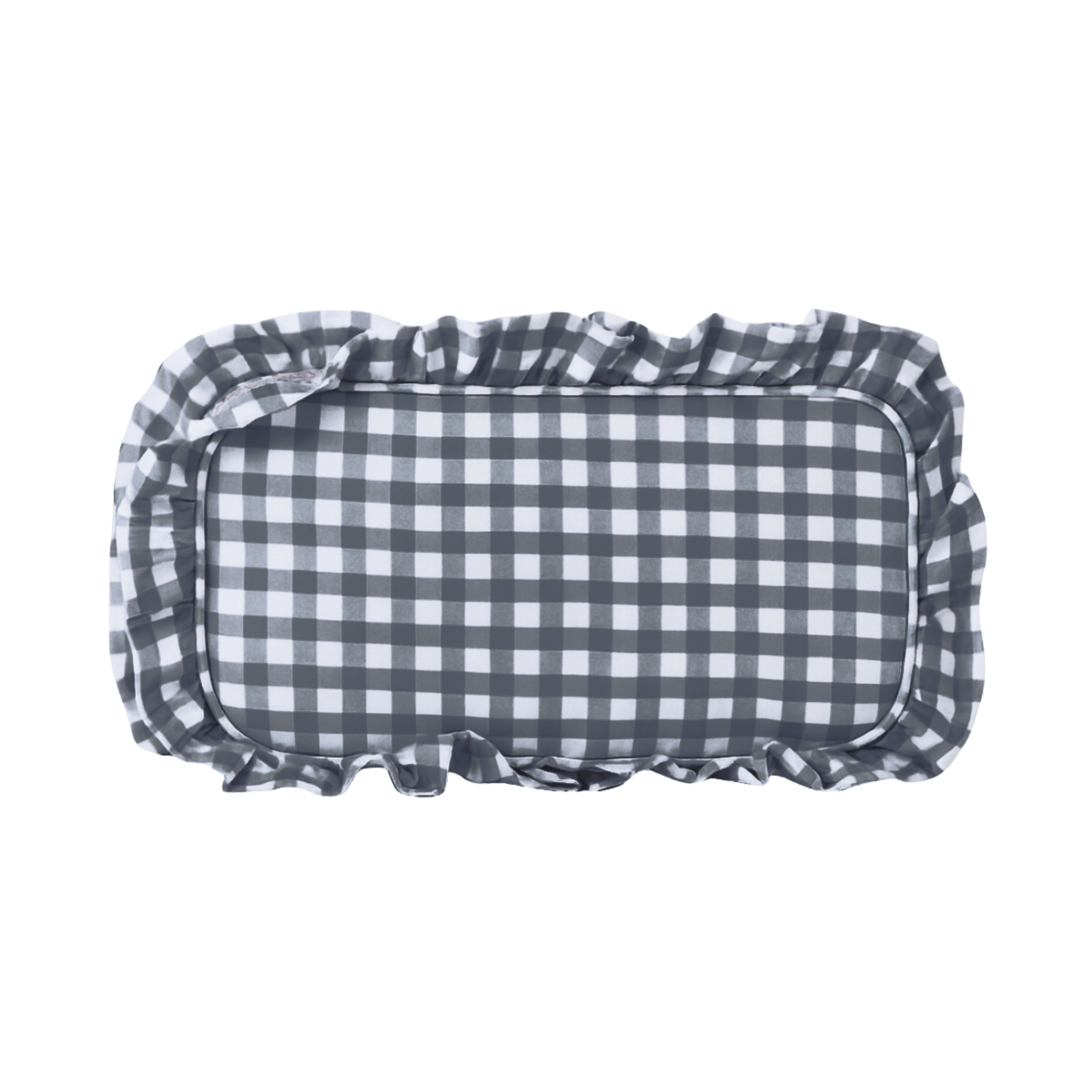 Ruffle Gingham Pouch