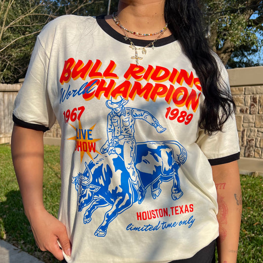 Bull Riding World Champion Ringer Tee