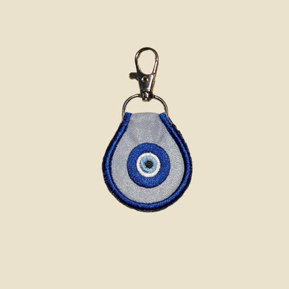 Retro Round Embroidered Keytag