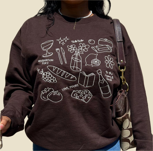 Date Night Embroidered Sweatshirt
