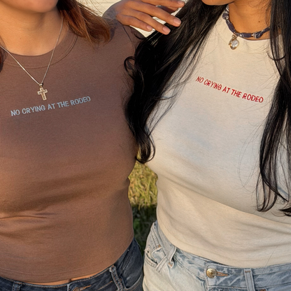 No Crying At The Rodeo Cropped Tee