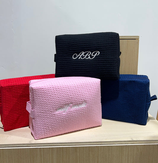 Cotton Waffle Pouch Customizable