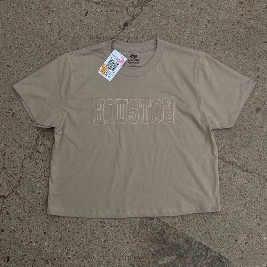 Houston Embroidered Cropped Women's Tee