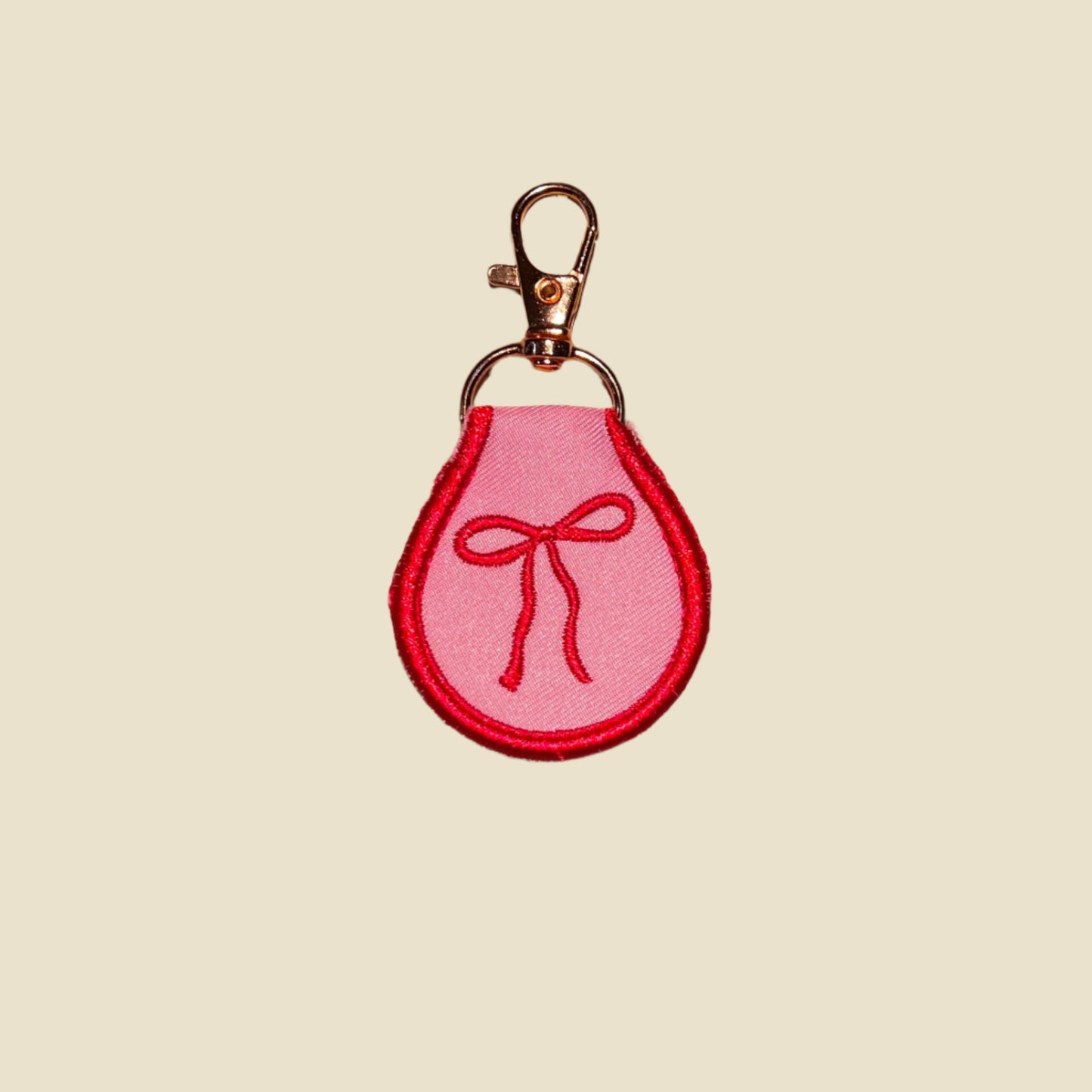 Retro Round Embroidered Keytag