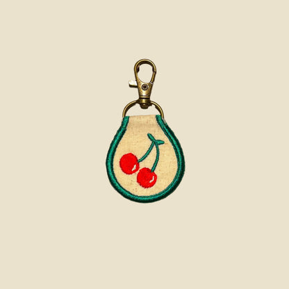 Retro Round Embroidered Keytag