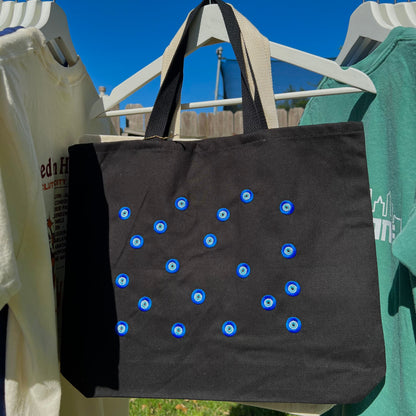 Evil Eye Embroidered Tote Bag