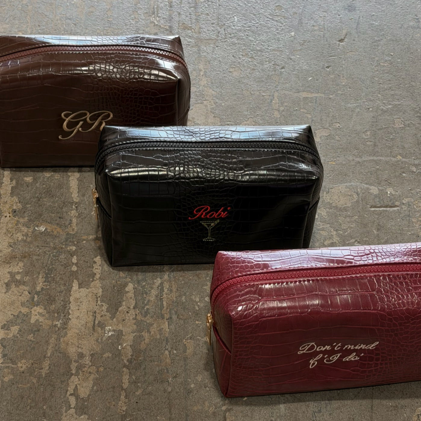 Faux Croc Pouch Customizable