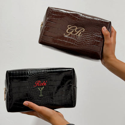 Faux Croc Pouch Customizable