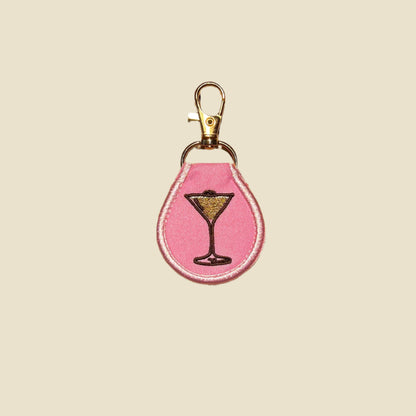 Retro Round Embroidered Keytag