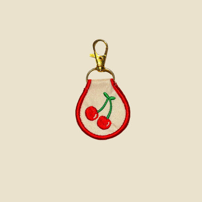 Retro Round Embroidered Keytag