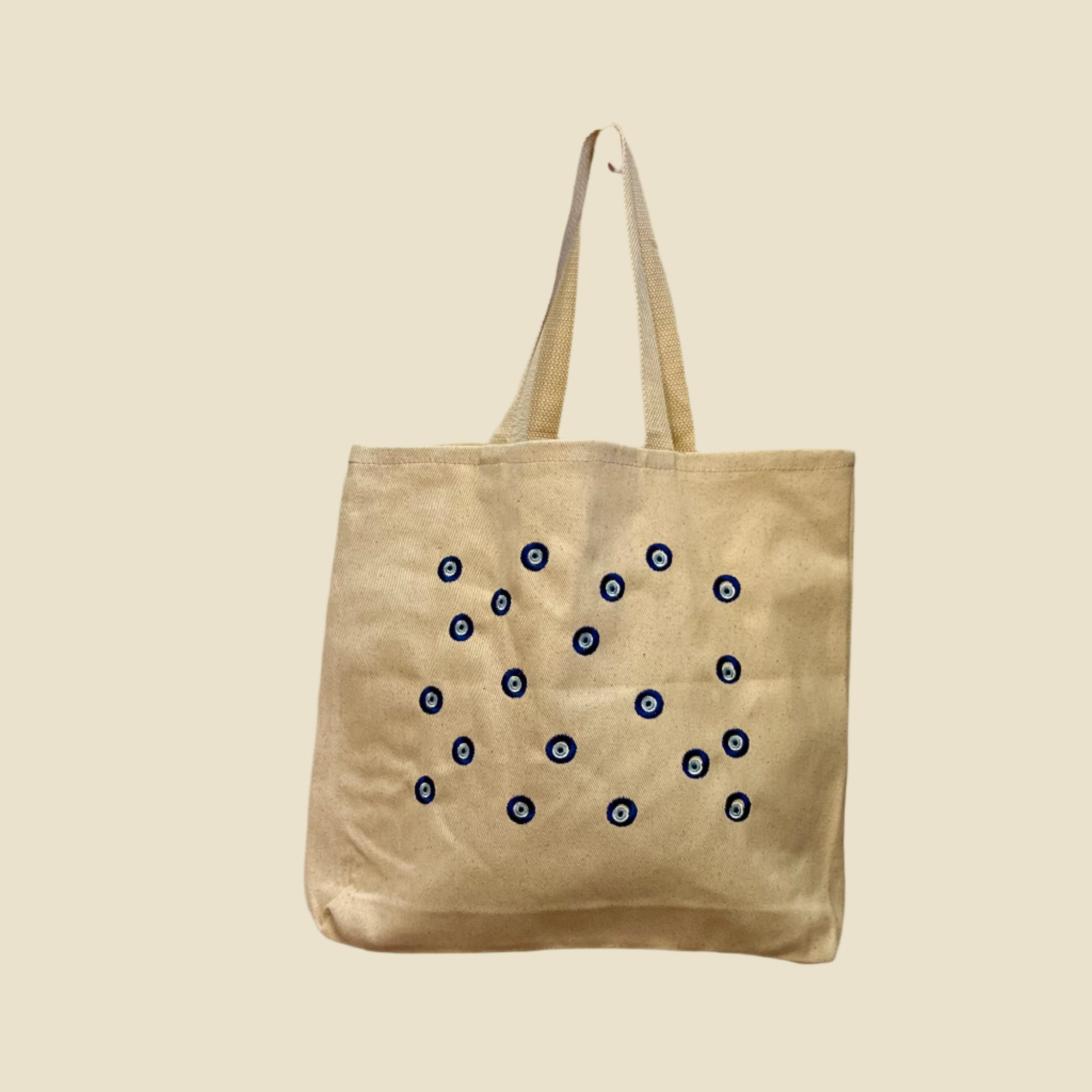 Evil Eye Embroidered Tote Bag
