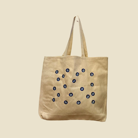 Evil Eye Embroidered Tote Bag