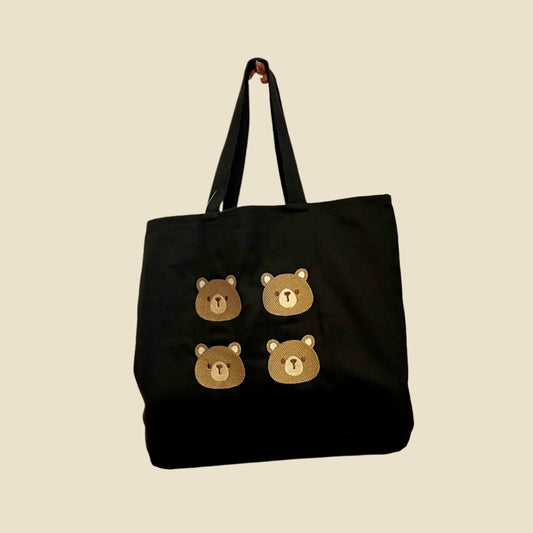 Bears Embroidered Tote Bags