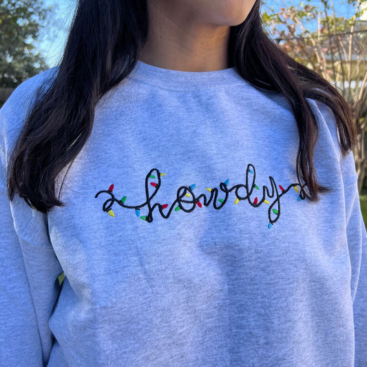 Howdy Christmas Lights Sweatshirt
