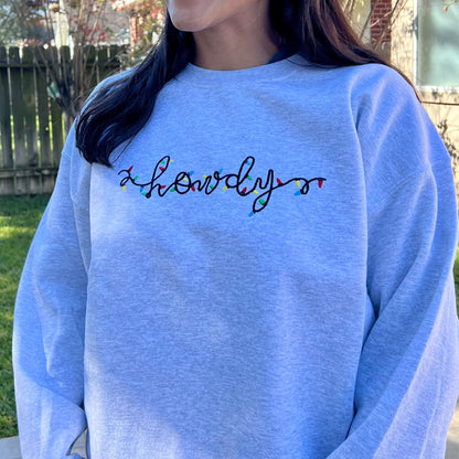 Howdy Christmas Lights Sweatshirt
