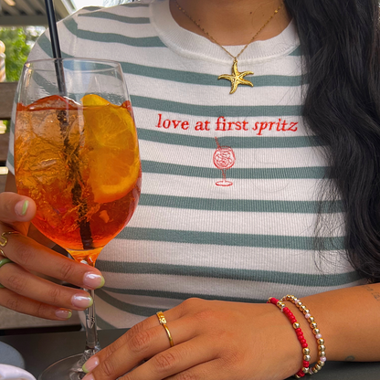 Love at First Spritz Striped Knit Top